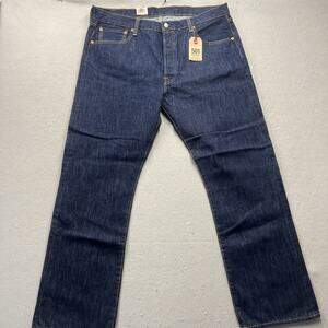 Levis Men's 501 Original Fit Jeans Straight Leg Button Fly 100% Cotton Dark Wash